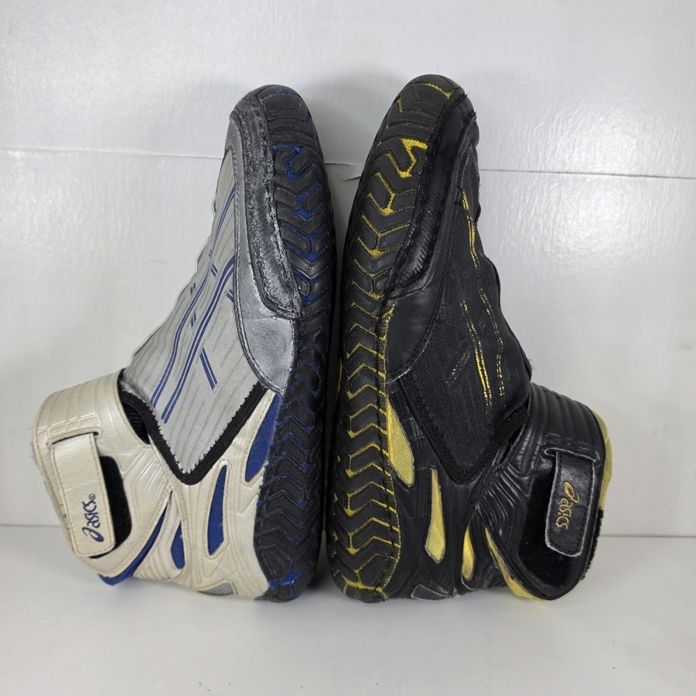 ASICS 54 Wrestling Shoes Mens Fit Sz 9 VTG 2000s Rulons Rare Black Yellow Kolats - Picture 9 of 10